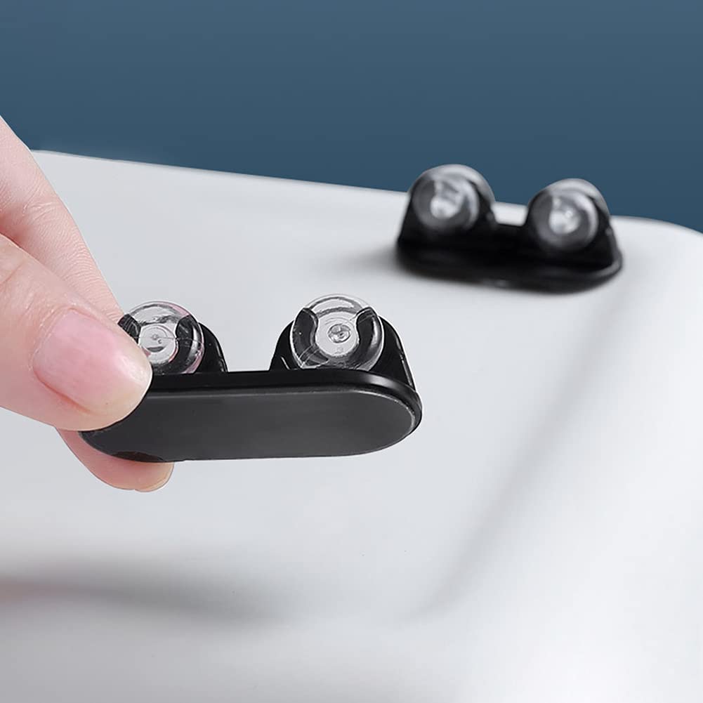 4PCS Adhesive Pulley Storage Box Casters - Self-Adhesive Furniture Wheels for Trash Cans, Storage Boxes & Desks - 360° Silent Universal Casters (Black) - Perfect for Home Organization & Easy Moving
