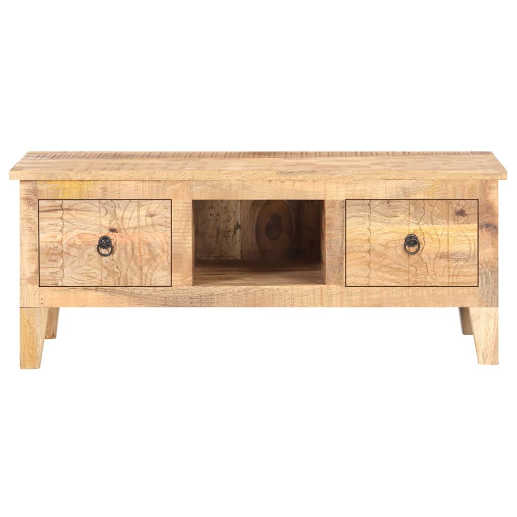 Rustic Square Coffee Table with Storage - 39.4