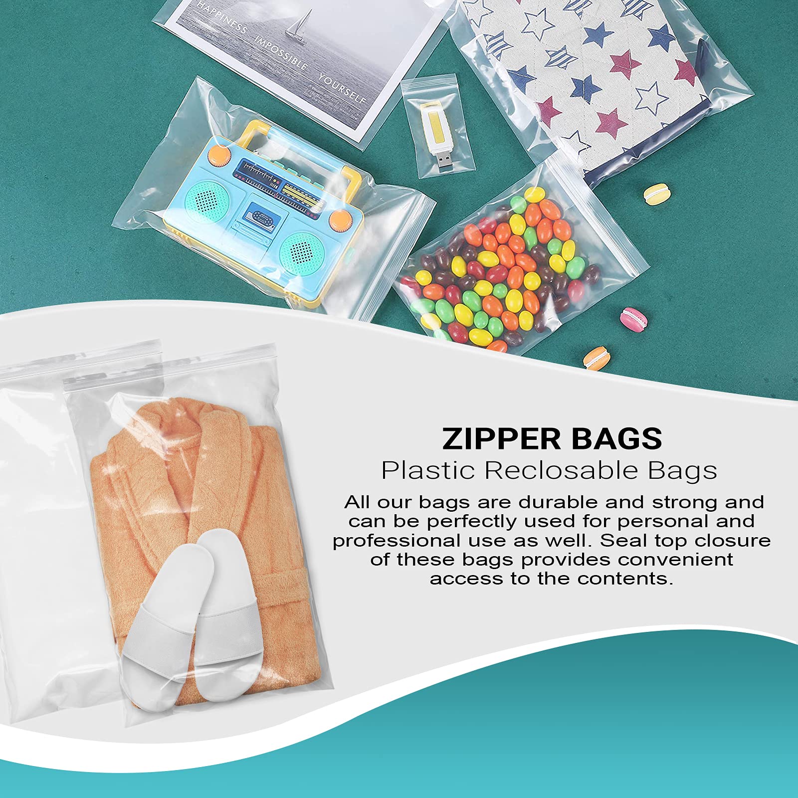 APQ 250 Pack 14x24 Inch Clear Ultra Thick 4 Mil Zipper Bags - Heavy Duty Single Track Seal Top Polyethylene Storage Bags for Food Service, Industrial Use, Healthcare & Home Organization (3 Gallon Capacity) - Perfect for Meal Prep, Freezer Storage & Small Parts Organization