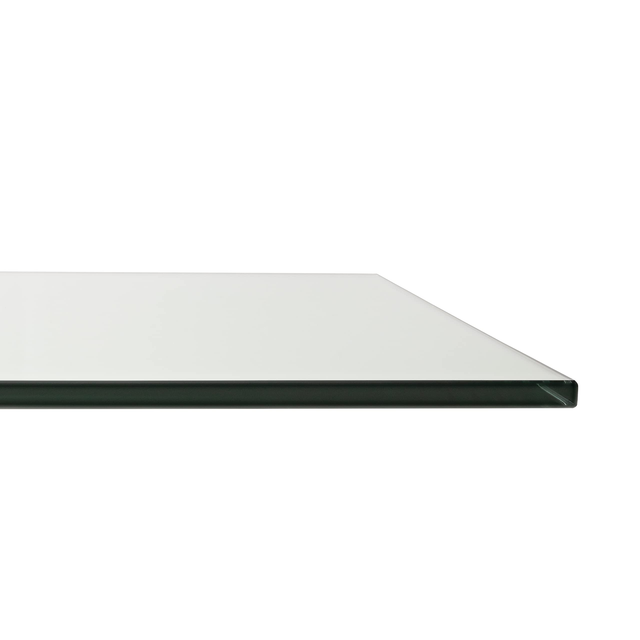 34 Inch Square Tempered Clear Glass Table Top - 3/8 Inch Thick with Flat Polish Edge - Perfect for Dining Tables, Coffee Tables, and Office Desks