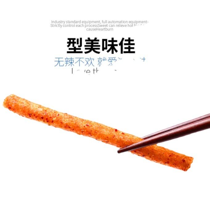 Spicy Strips Small Gluten Snacks - Sweet & Spicy Chinese Instant Snack, Handmade Hot Sticks (3 Bags) | Perfect for Office Snacks, Movie Nights & Gift Giving
