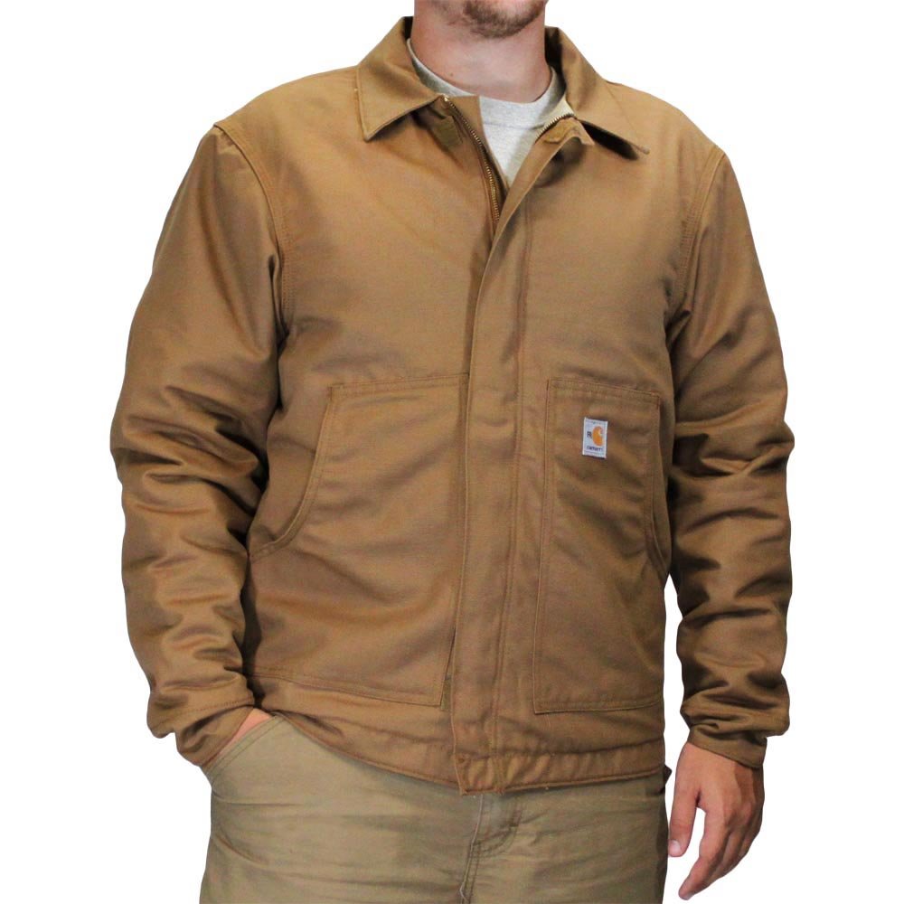 Carhartt Men's Big & Tall Flame Resistant Canvas Dearborn Jacket - Heavy Duty Workwear for Construction & Outdoor Jobs