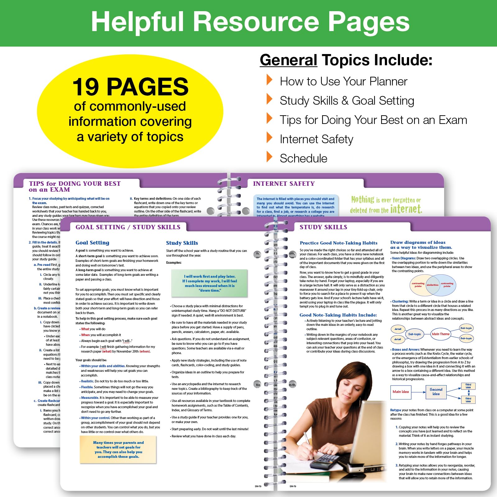 2024-2025 Academic Planner for Middle & High School Students - Dated School Organizer with Ruler, Bookmark & Stickers (7