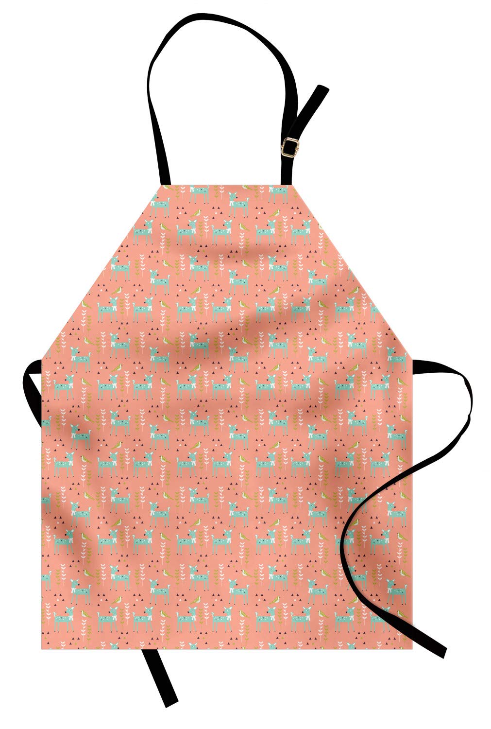 Ambesonne Cartoon Apron - Scandinavian Gazelle & Bird Design for Cooking & Gardening
