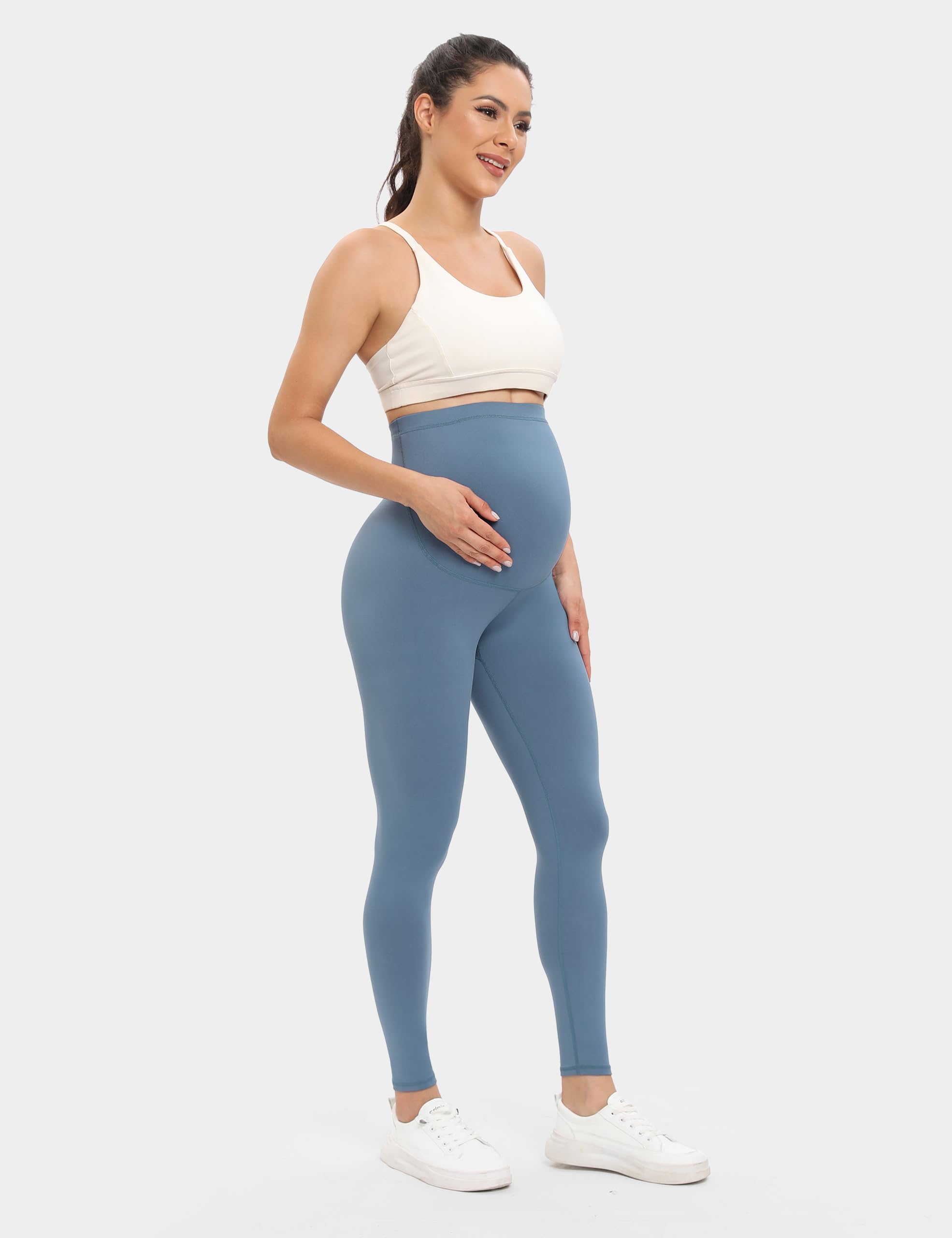 Buttergene Women's Maternity Leggings - Over The Belly Pregnancy Yoga Pants for Workout & Comfort - Perfect for Prenatal Exercise, Daily Wear & Postpartum Recovery