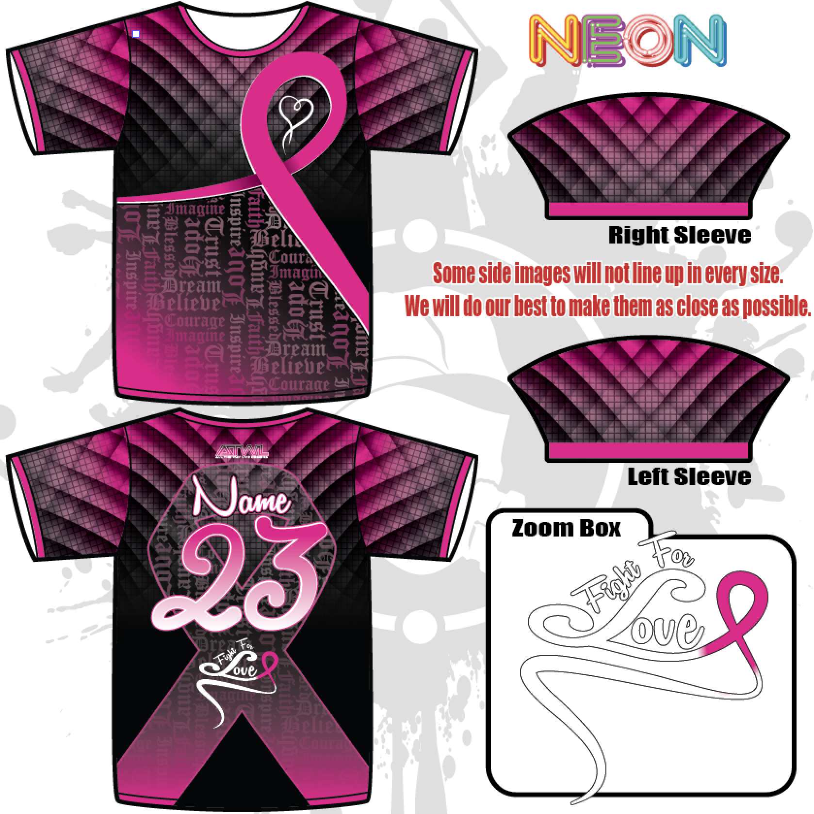 Fight For Love Cancer Awareness Men's Full Dye Jersey - Comfortable Baseball Shirt for Charity Events, Fundraisers & Cancer Support