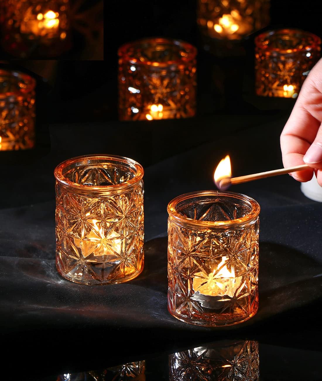 12-Pack Gold Votive Candle Holders - Elegant Tea Light Holders for Wedding Centerpieces, Bridal Showers & Home Decor | Perfect for Birthday Parties, Holiday Celebrations & Romantic Dinner Table Settings
