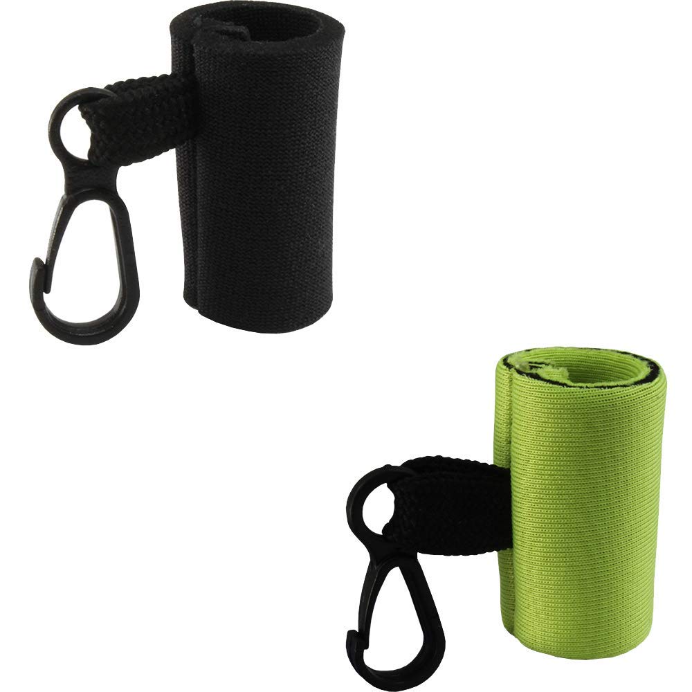 Kage 1 Black & 1 Green Clip-On Neoprene Lip Balm Holder - Portable Lipstick Organizer with Keychain - Perfect for Gym, Travel & Everyday Use