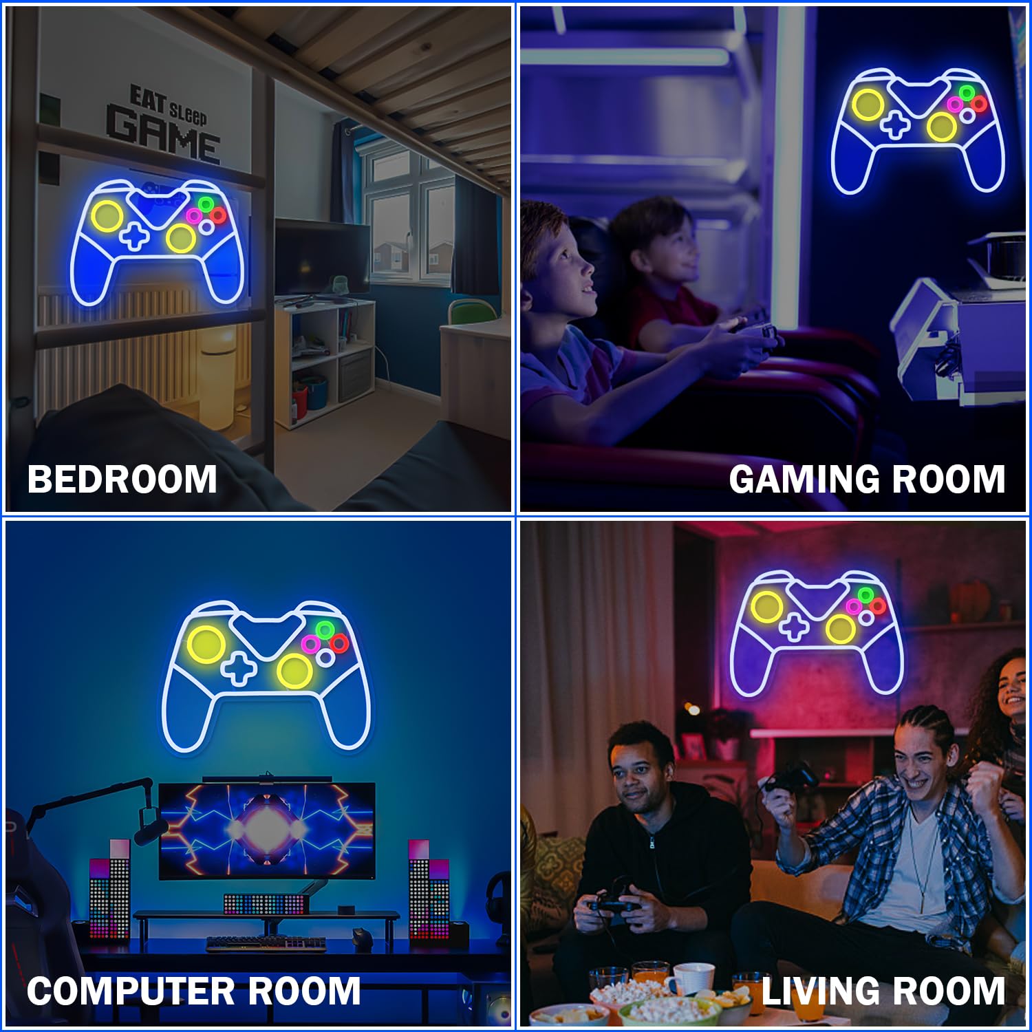 Gaming Neon Sign - LED Gamepad Light for Room Decor, Perfect for Bedroom & Gifts