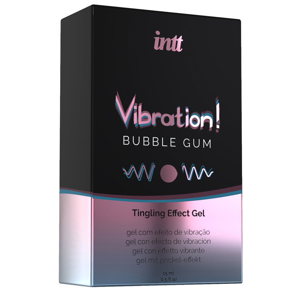 Intt Vibration Warming Gel - Tingling Sensation Bubble Gum Flavor | Enhanced Pleasure for Intimate Moments & Sensual Massage