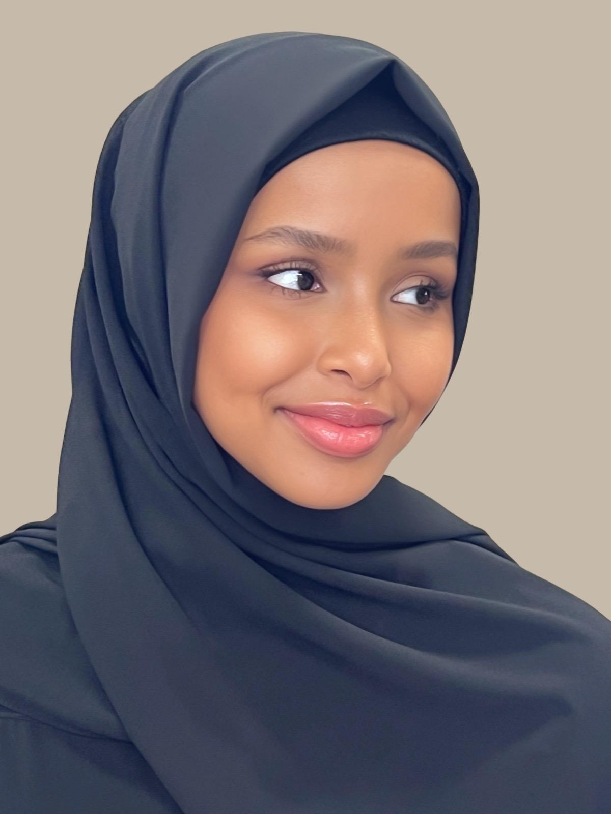Elegant Black Chiffon Hijab - Soft & Lightweight Scarf for Women - Perfect for Daily Wear, Prayer, and Special Occasions