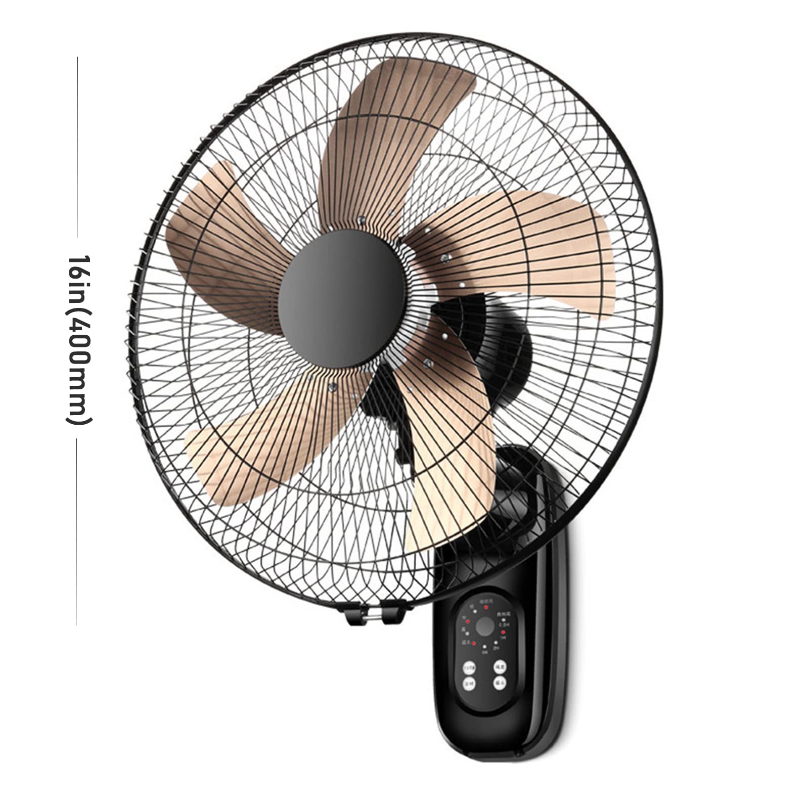 16 Inch Wall Mount Fan with Remote Control - 5 Blades, 3 Speeds & 4 Hour Timer - High Velocity Oscillating Fan for Industrial, Commercial & Home Use - Perfect for Warehouses, Offices, Bedrooms and Living Rooms