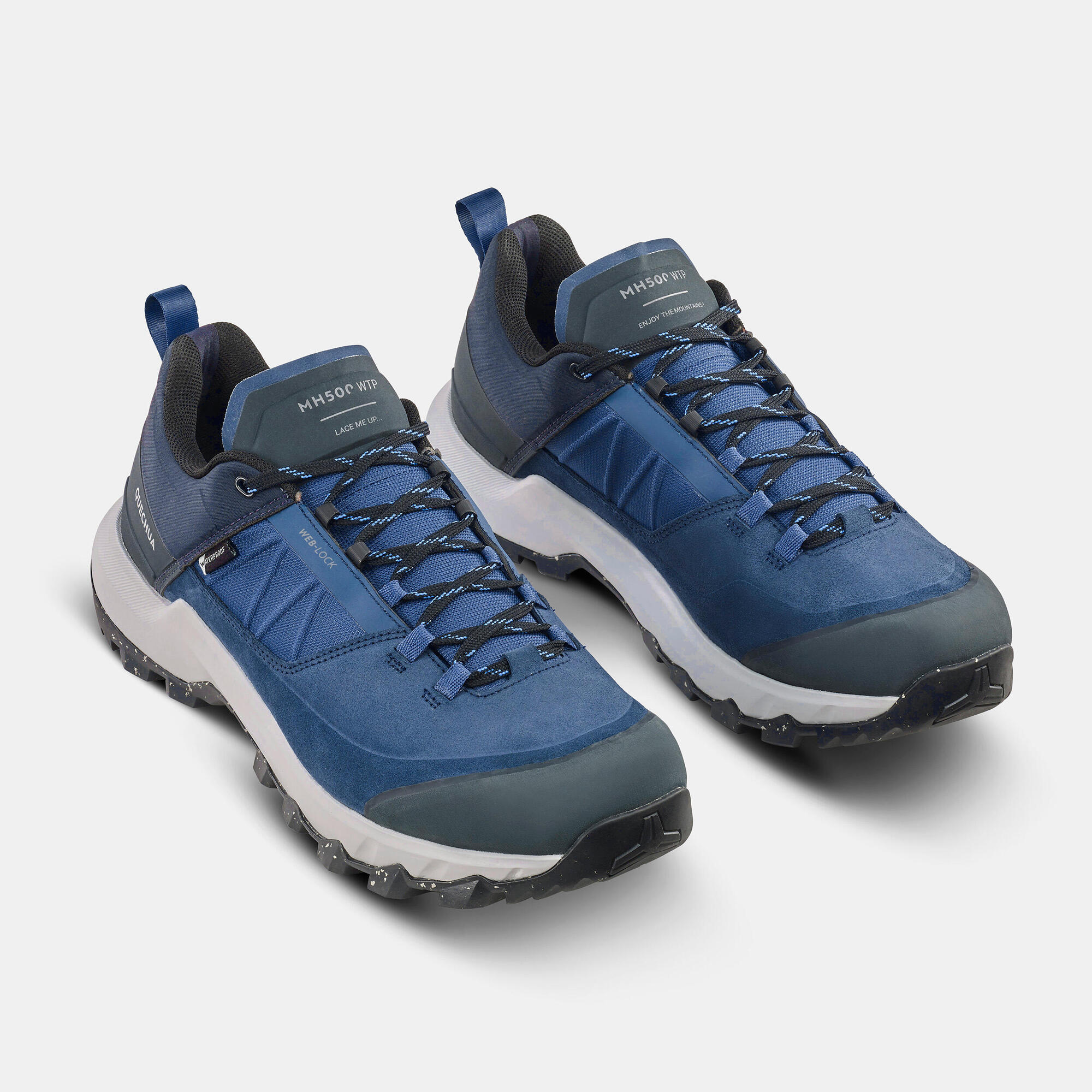 Quechua MH500 Waterproof Hiking Shoes for Men - Lightweight Trekking Boots with Grip for Outdoor Adventures, Camping & Mountain Trails