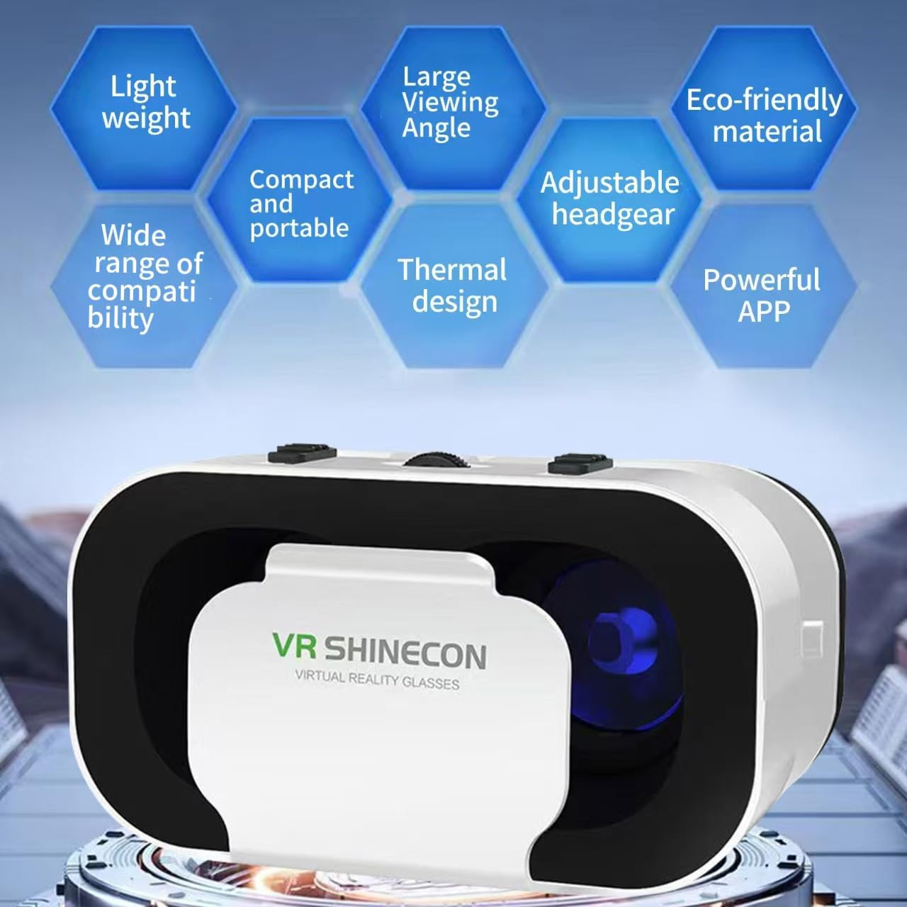 Premium VR Headset for iPhone & Android - 3D Virtual Reality Glasses Compatible with 4.7-6.5 inch Smartphones | Includes Wireless Controller | Perfect for Mobile Gaming, 360° Videos & Immersive Movie Watching | Ideal for Home Entertainment, Travel & VR Experiences