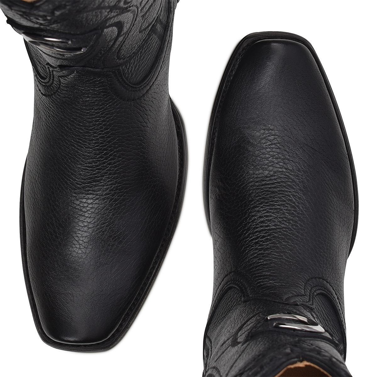 Premium Men's Cuadra Black Dress Cowboy Deer Leather Boots - Stylish Western Boots for Rodeo, Country Dance & Casual Wear