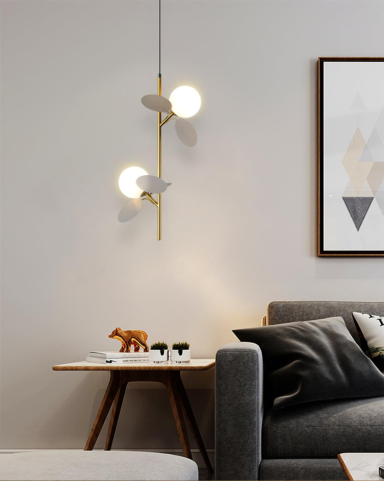Blanca Pendant Light - Modern Hanging Ceiling Lamp for Kitchen Island, Dining Room & Bedroom | Elegant Glass Shade with Brass Finish | Indoor Lighting Fixture