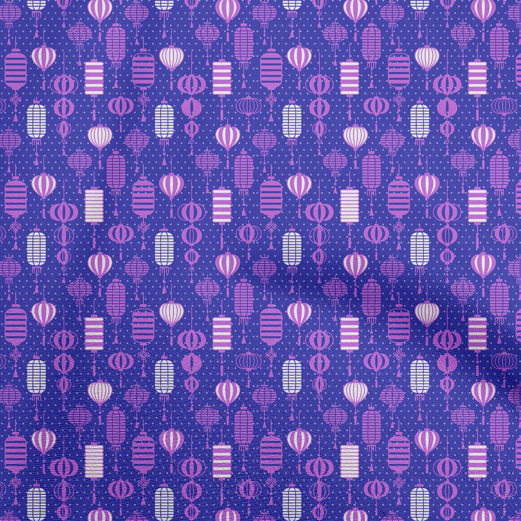 oneOone Rayon Blue Fabric - 56 Inch Wide Printed Fabric for Asian Chinese Lamps, DIY Craft Projects & Home Decor | Perfect for Curtains, Table Runners, and Wall Hangings