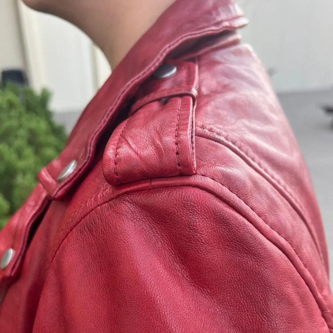 Stylish Biker Look Sheep Leather Jacket for Men & Women - Premium Motorcycle Outerwear for Riding & Fashion