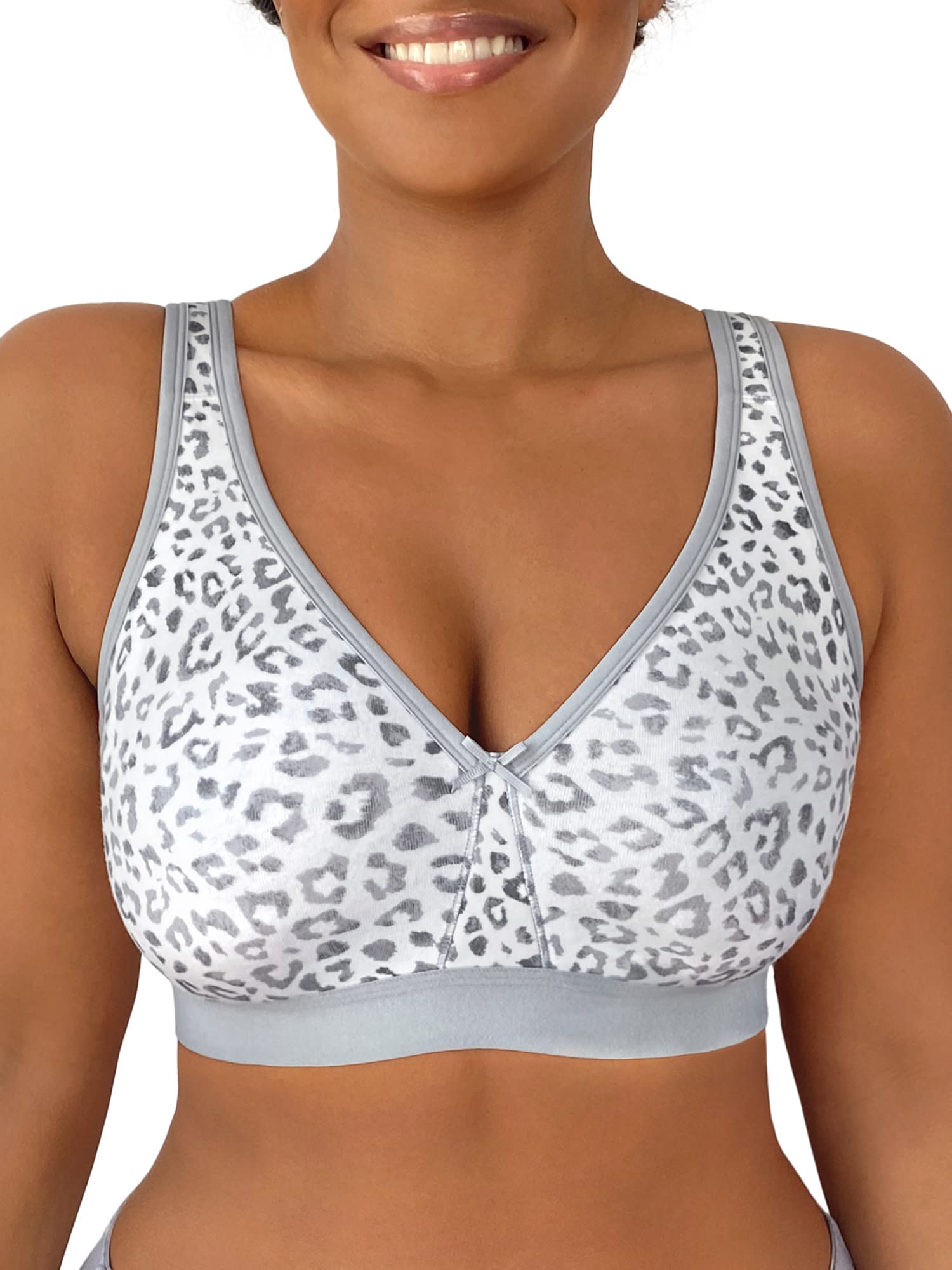Fruit of the Loom Women's Wireless Cotton Bra - Comfortable Seamless Support for Everyday Wear, Yoga & Lounge