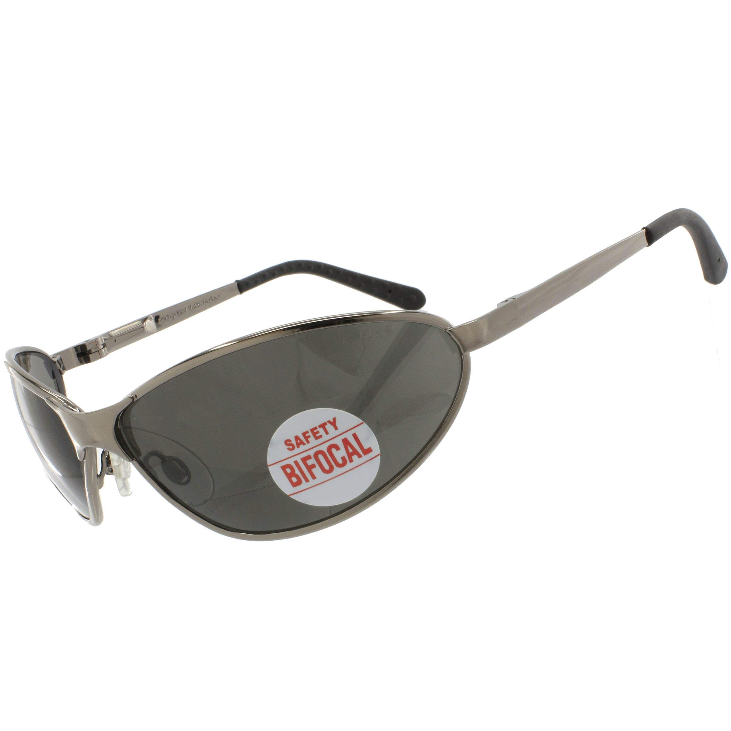 Bifocal Magnifying Safety Glasses with Gun Metal Frame - Ideal for Reading, Hobbies & Precision Work | Barcelona Style Eyewear for Craftsmen & DIY Enthusiasts