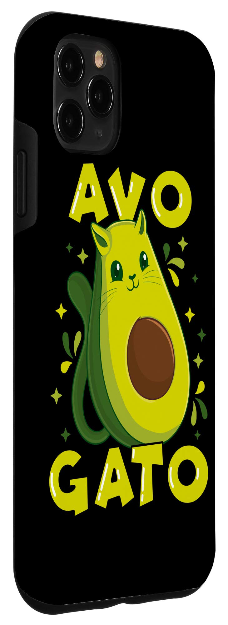 iPhone 11 Pro Max Case - Cute Avocado Cat Design with Funny Pun (Avogato) - Perfect for Cat Lovers & Trendy Phone Accessories | Ideal for Daily Use, Gifts & Social Media Photos