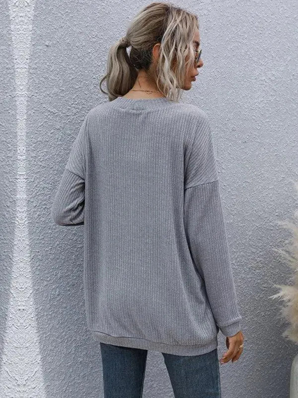Women's Solid Color Casual Long Cardigan Sweater - Perfect for Office, Travel & Everyday Wear