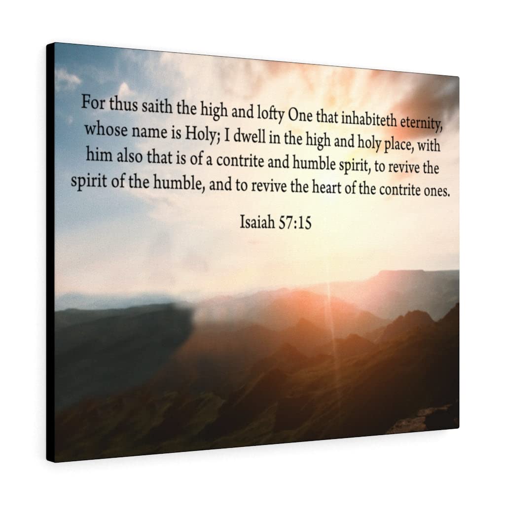 Isaiah 57:15 Christian Wall Art - Inspirational Bible Verse Print for Home Decor - Ready to Hang Scripture Wall Art - Perfect for Living Room, Bedroom & Church Decorations