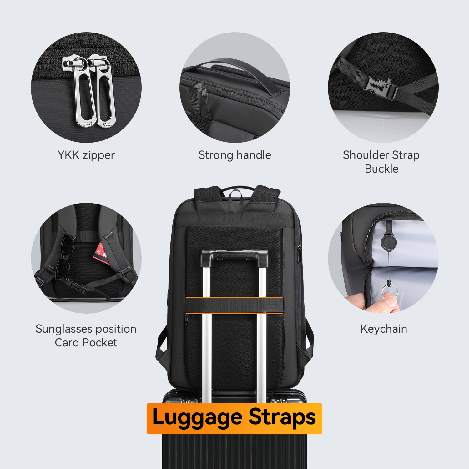 Mark Ryden Expandable 25-35L Waterproof Laptop Backpack for Men with USB Charging Port - Durable 15.6 Inch Computer Backpack for Work, Commute & Travel - Perfect for Business Trips, College Students and Daily Office Use