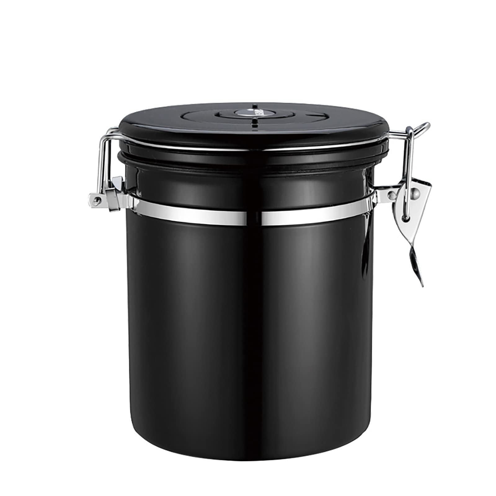 Premium Stainless Steel Coffee Container with Airtight Seal & Breather Valve - 34oz Coffee Beans Storage Jar with Scoop for Freshness - Ideal for Coffee, Tea, Nuts, Grains & Kitchen Pantry Organization
