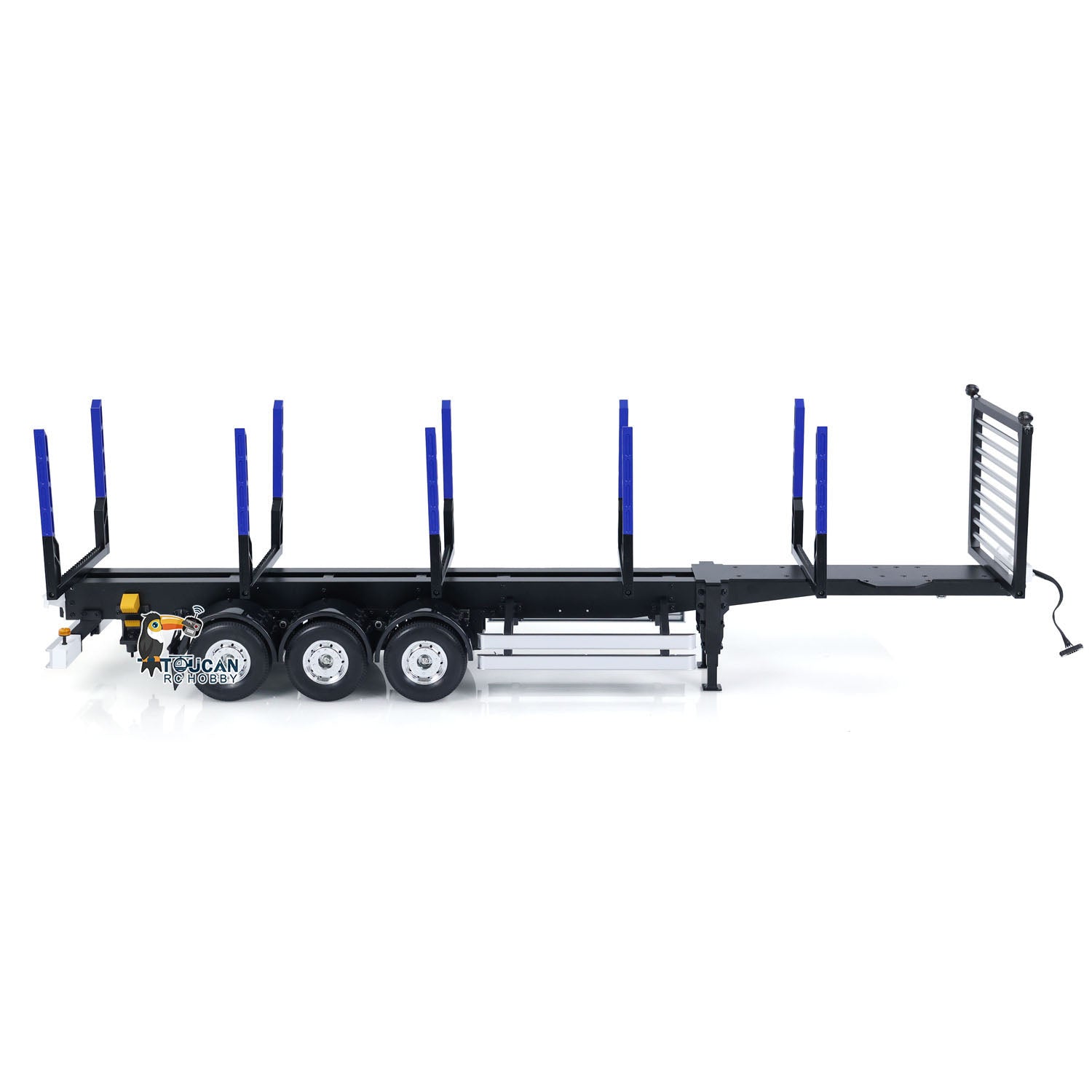 1/14 Scale TAMIYA RC Tractor & Toucan 3-Axle Timber Trailer - DIY Painted Simulation Logging Truck Model for RC Enthusiasts | Perfect for Off-Road Simulation, Construction Site Displays, and Collector Showcases