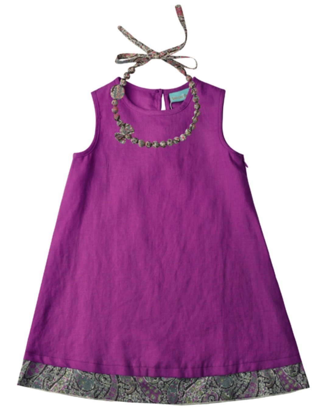 Richie House Big Girls' Purple Sundress with Abstract Floral Paisley Accents RH0601 - Flowy Summer Dress for Teen Girls, Beach Cover Up, Vacation Outfit