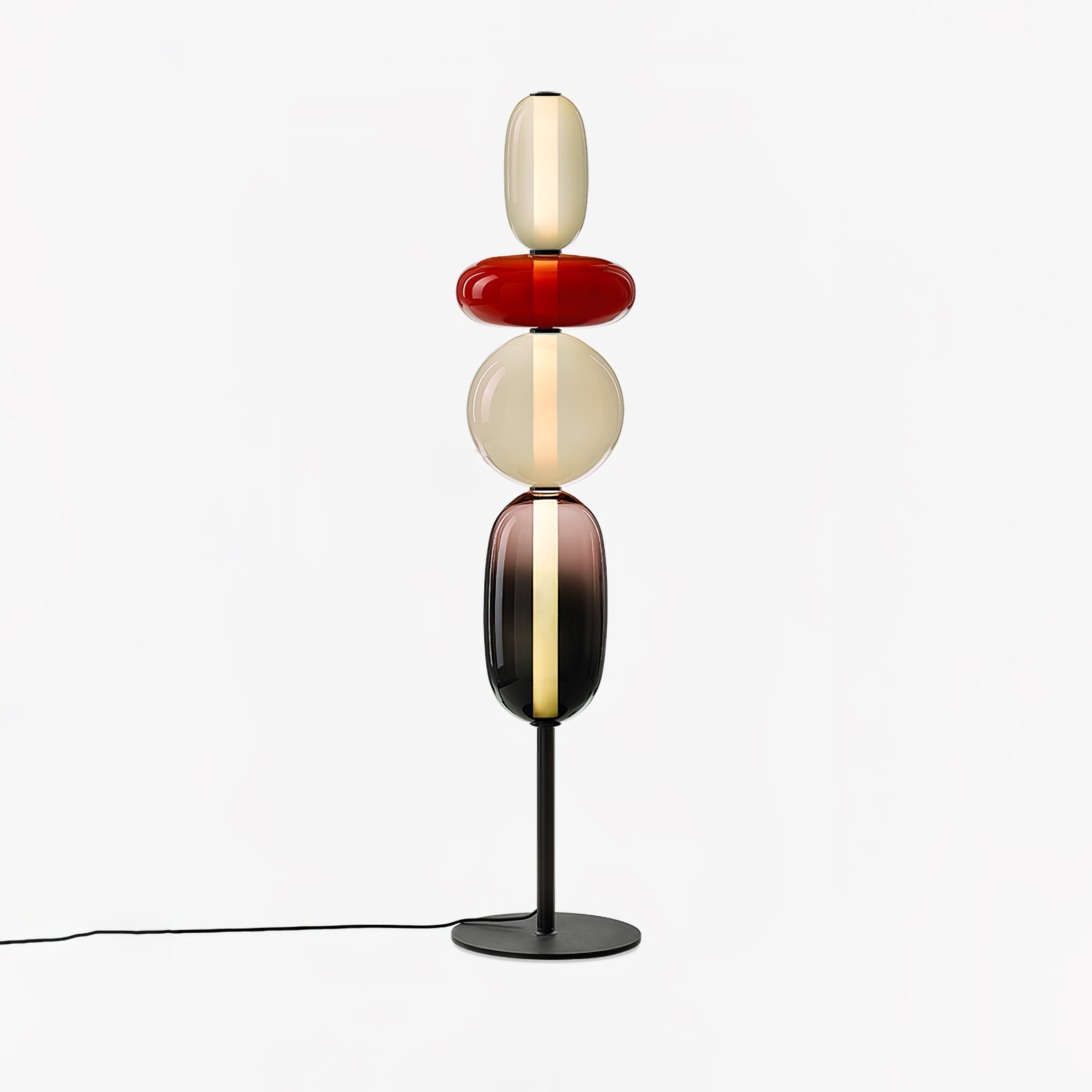Candied Glass Floor Lamp - Modern LED Standing Light for Living Room, Bedroom, and Office Decor
