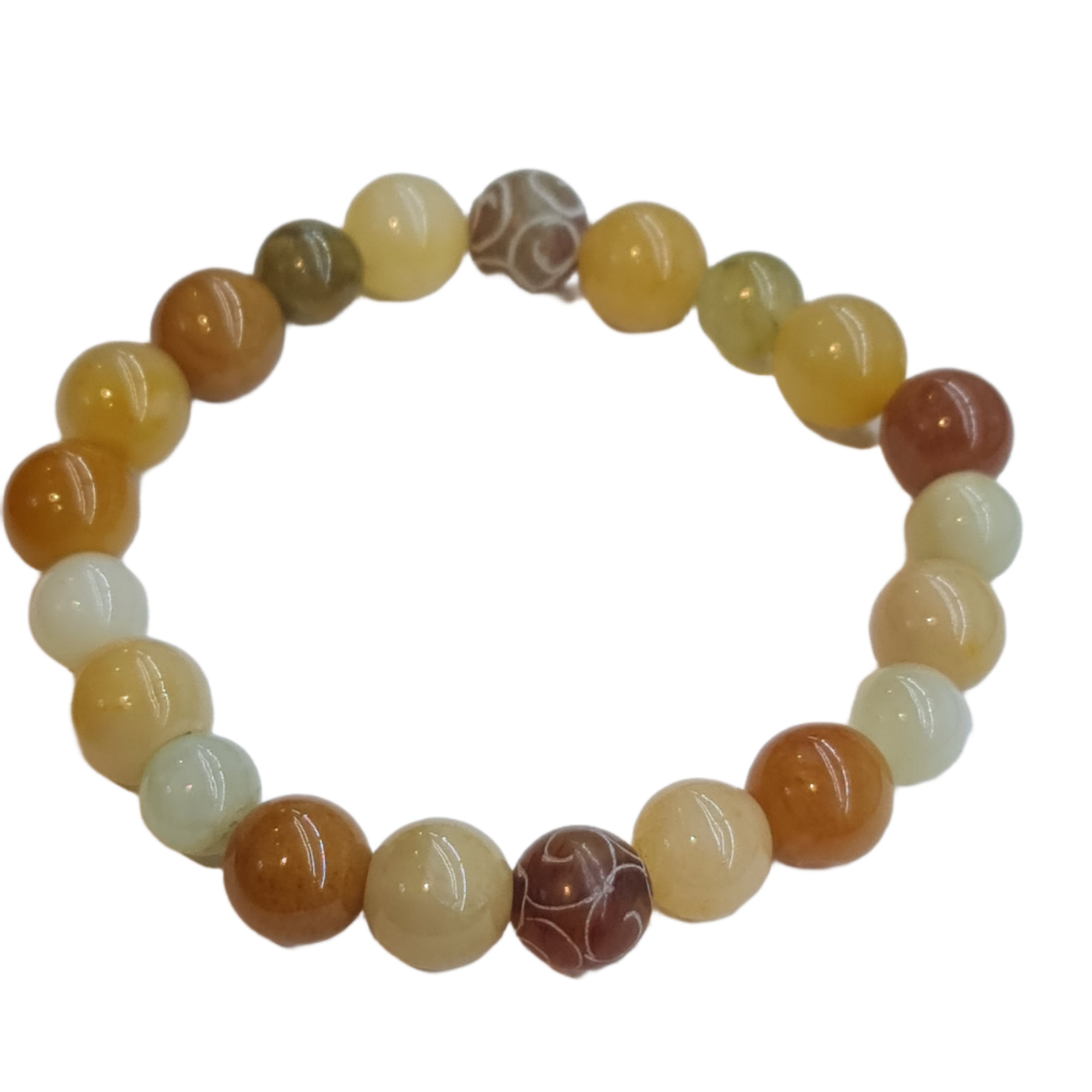 Natural Honey Brown Jade Stone Bracelet for Women - Healing Crystal Jewelry for Meditation, Yoga & Positive Energy