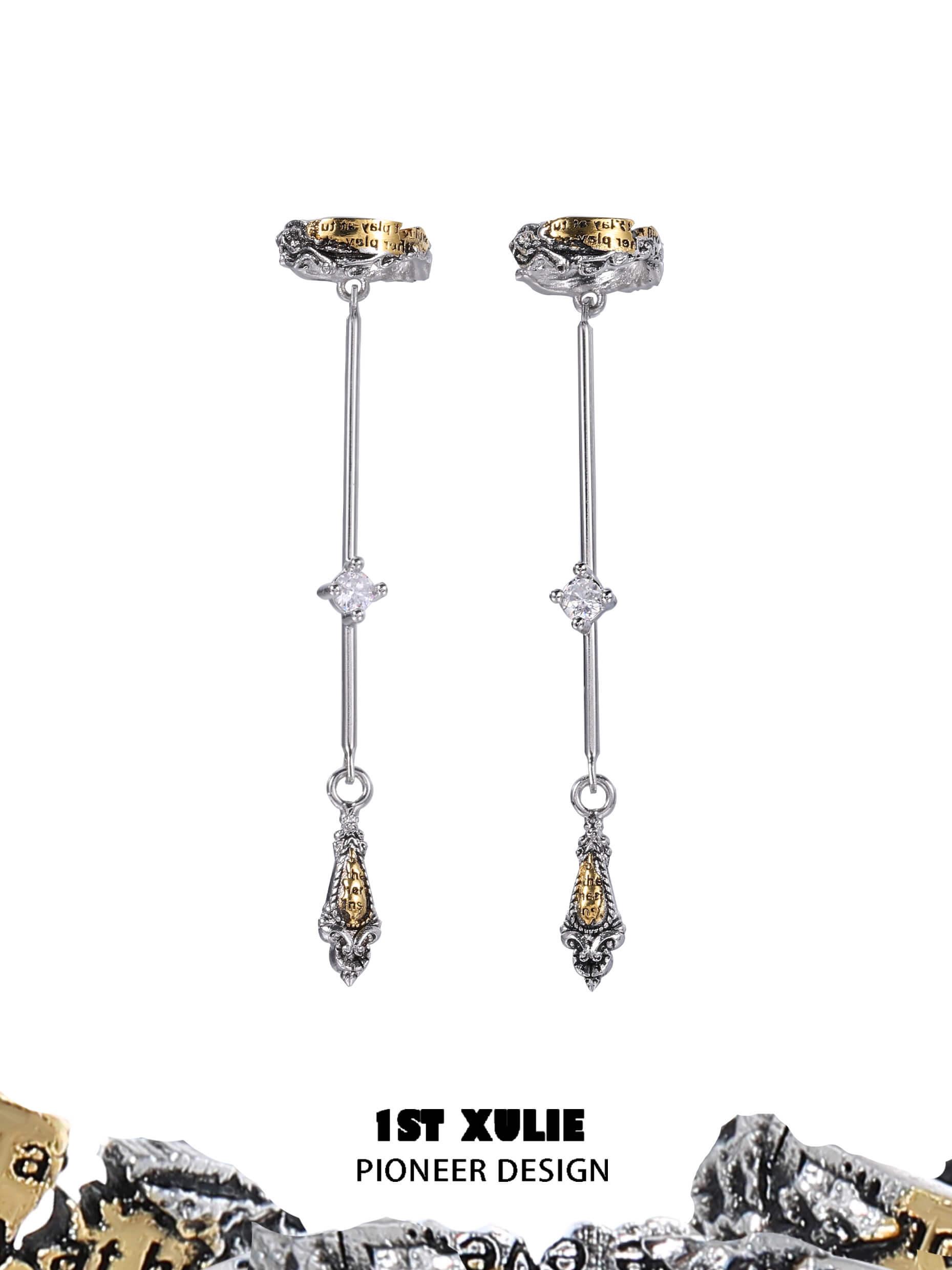 Eco-Friendly Copper Alloy Love Letter Tassel Earrings - Romantic Vintage Dangle Ear Clips for Women - Perfect for Date Night & Special Occasions