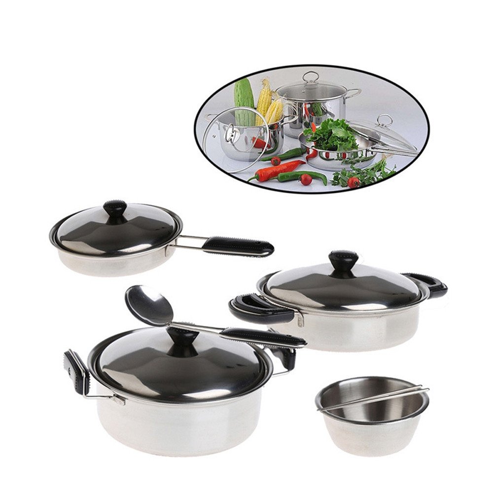 Stainless Steel Miniature Cookware Toy Set for Kids - 20Pcs Pretend Play Pots & Pans with Small Bead Magnets, Educational STEM Gift for Toddlers (Silver, One Size) - Perfect for Role Play, Kitchen Learning & Early Childhood Development