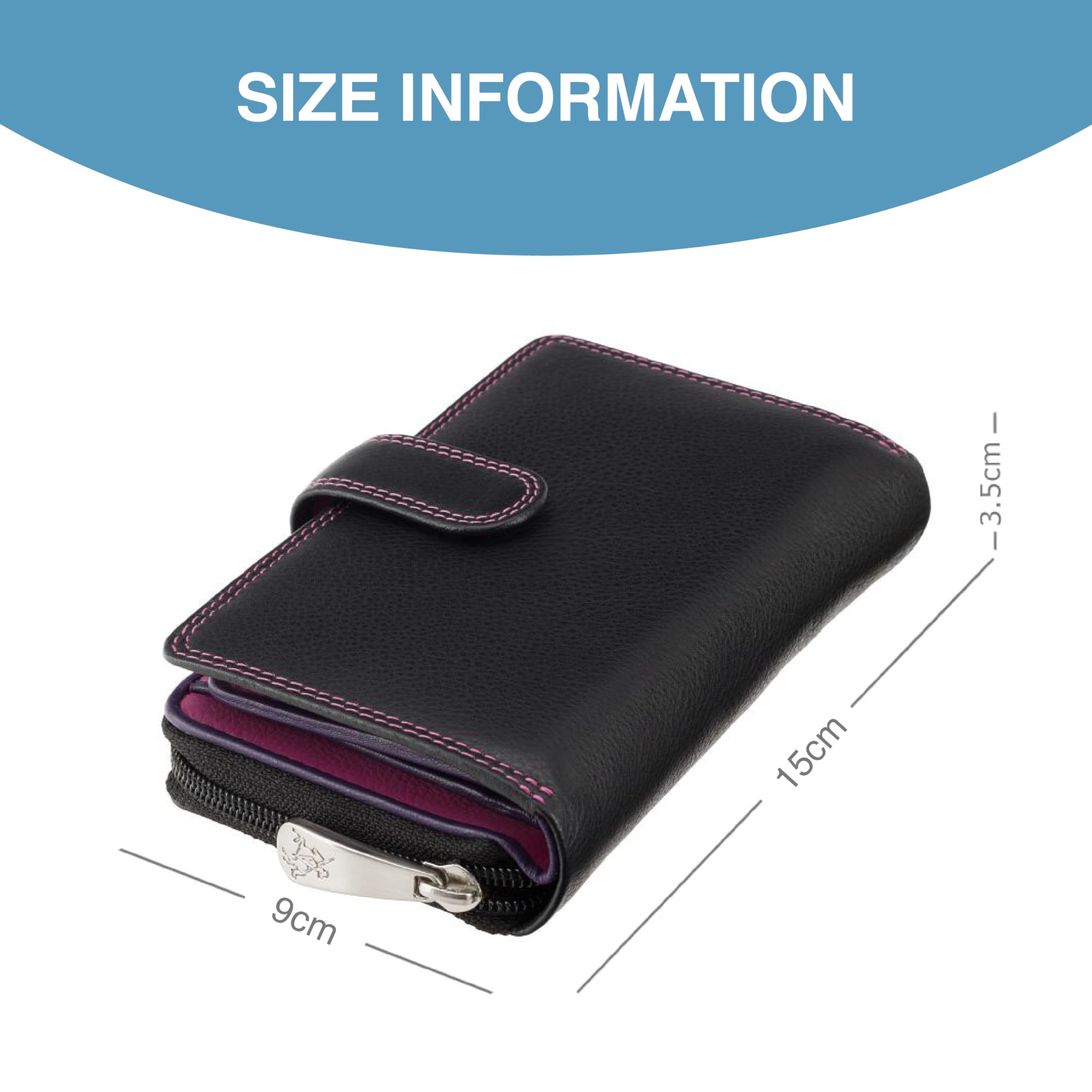 VISCONTI Women's Soft Leather Berry Multi Wallet - RFID Blocking Card Holder with 16 Slots, 2 ID Windows & 6 Pockets - Perfect Gift for Women in Elegant Rio Gift Box (Ideal for Work, Travel & Everyday Use)