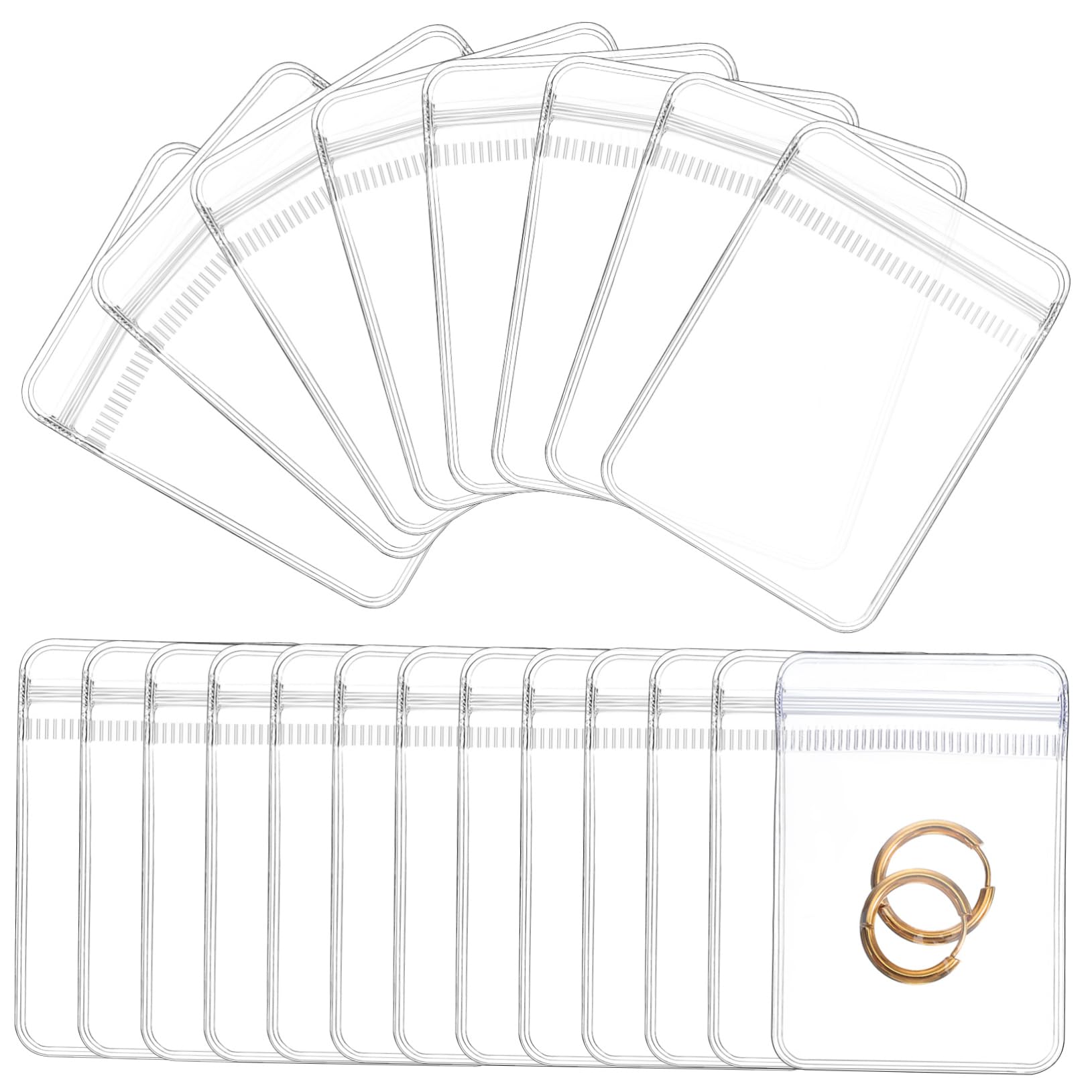ABOOFAN 4 Sets Clear Jewelry Storage Bags - 200pcs*4 Resealable Self Seal Vacuum Bags for Jewelry Organizer, Small Packing, Mini Baggie | Perfect for Jewelry Display, Travel Storage & Craft Organization