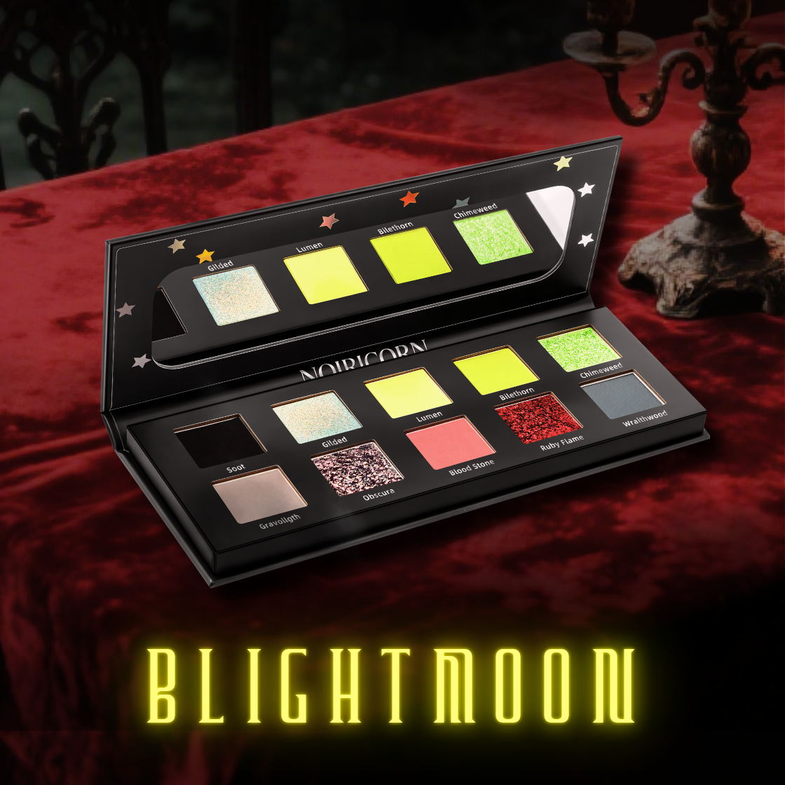 NOIRICORN × @ghoul.in.japan BLIGHTMOON Eyeshadow Palette - Vegan & Cruelty-Free Makeup Palette with 12 Highly Pigmented Shades for Smoky Eyes & Night Out Looks | Perfect for Halloween, Cosplay & Gothic Makeup