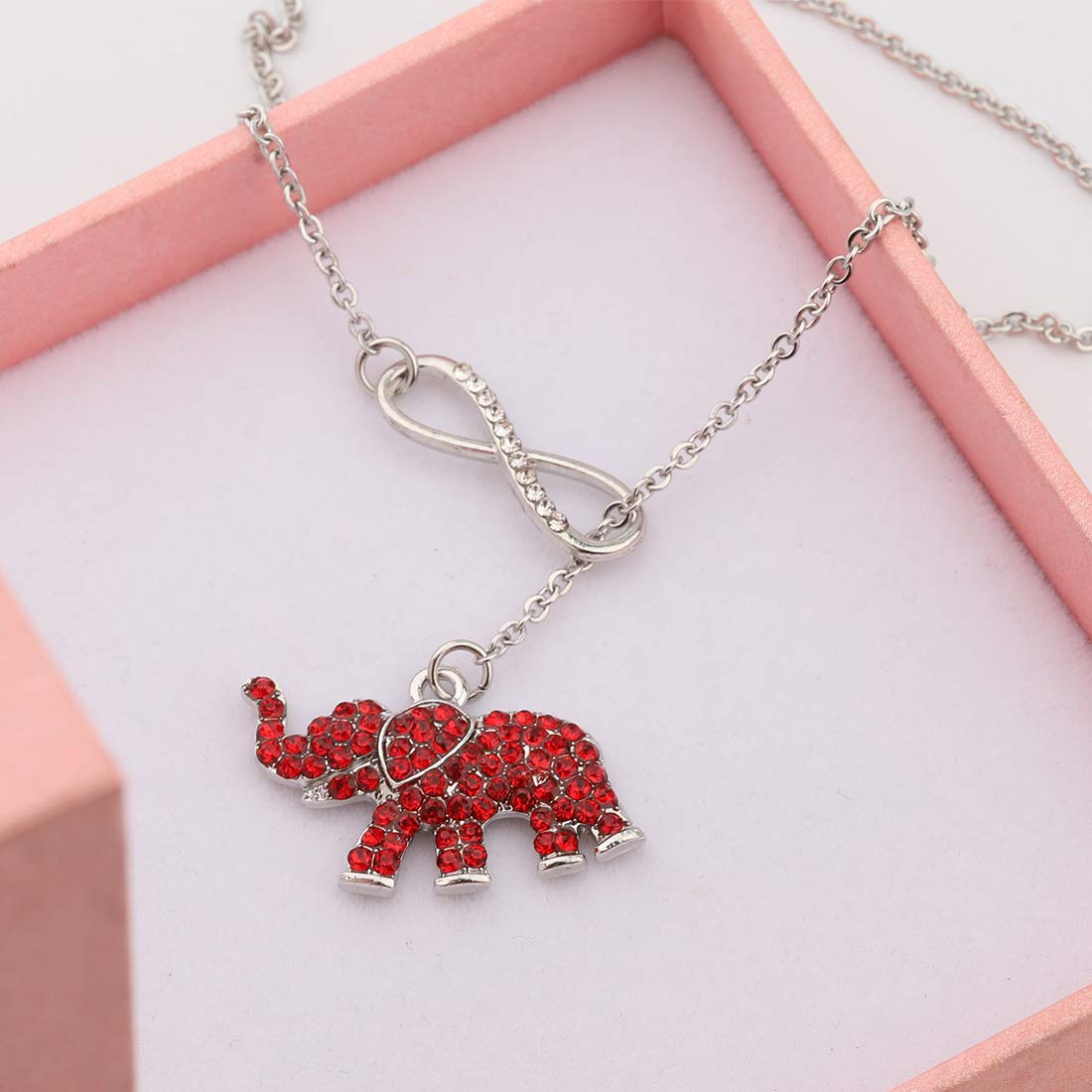 CHOORO Red Elephant Charm Necklace - Greek Sorority Jewelry Gift for Sisters, Friendship & Special Occasions | Perfect for Sorority Events, Graduation Gifts & Meaningful Keepsakes