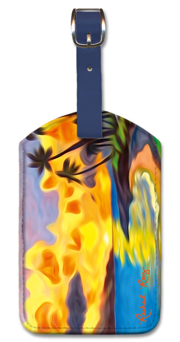 Pacifica Island Art Leatherette Luggage Tag - Tropical Tradewind Island Design by R. Ray | Perfect for Travel, Suitcases & Backpacks Identification
