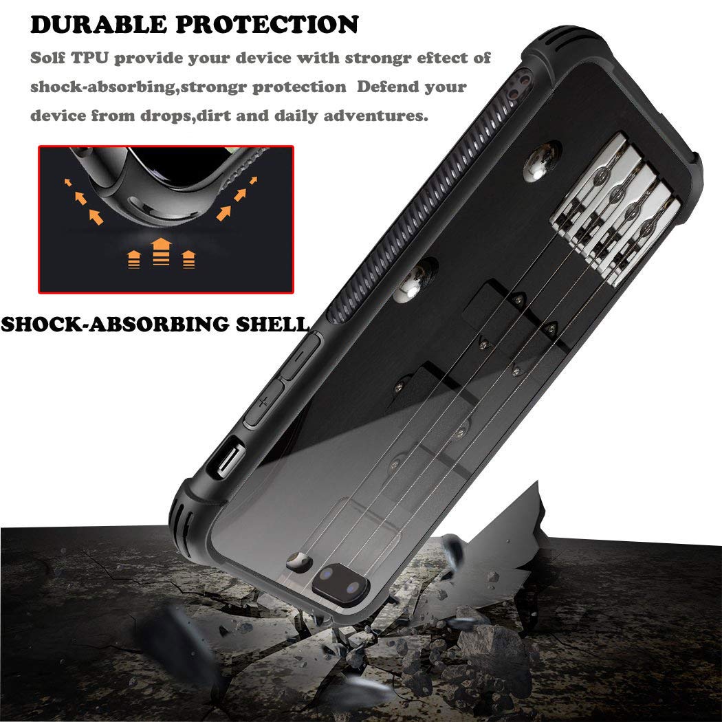 CARLOCA iPhone 8 Plus Case & iPhone 7 Plus Case - Shockproof Hard Back Cover with Guitar Strings Graphic Design for Women | Anti-Scratch Protection | Perfect for Music Lovers & Daily Use