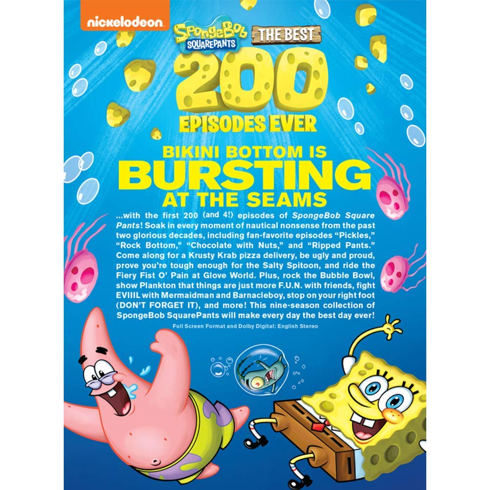 SpongeBob SquarePants Complete 200 Episode Collection - Best Nickelodeon Cartoon Series for Kids & Adults - Perfect for Family Movie Nights, Birthday Gifts and Cartoon Lovers