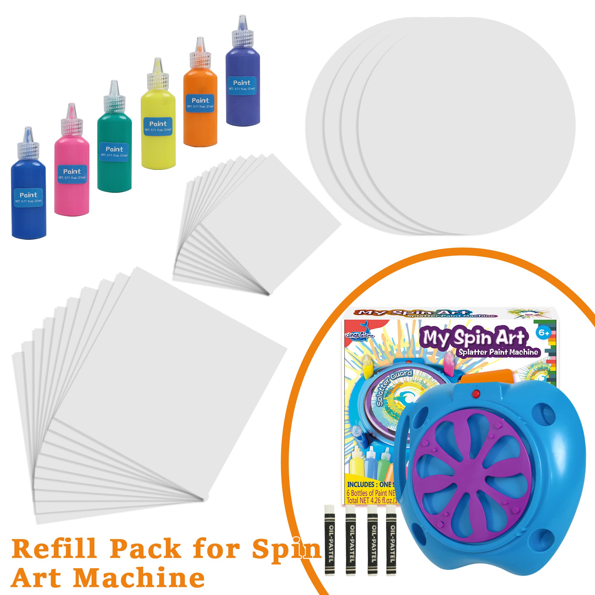 Spin Art Machine for Kids - Variable Speed Battery Operated Paint Spinner with Splatter Guard | Includes Washable Paint, Art Design Cards & STEM Craft Kit | Perfect for Birthday Gifts, Classroom Activities & Creative Play