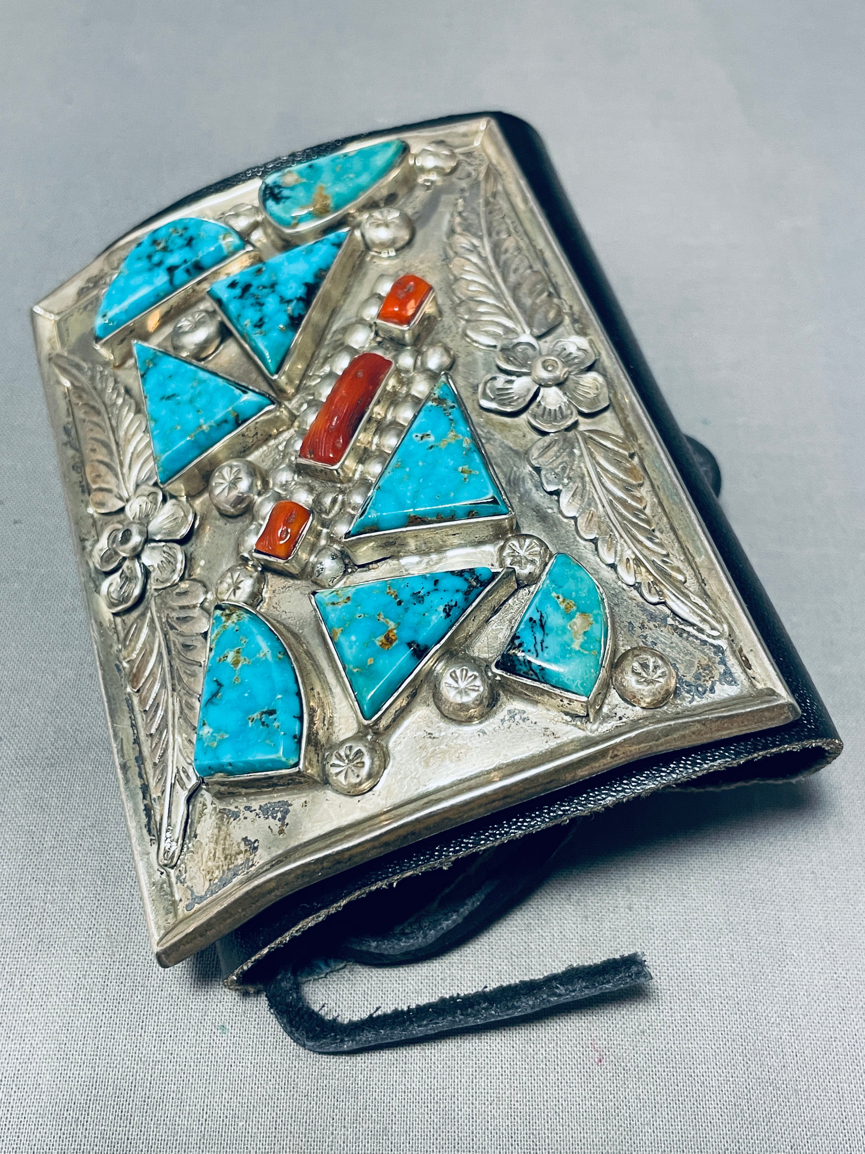 183 Grams Vintage Navajo Turquoise Sterling Silver Ketoh Bracelet for Men - Native American Handcrafted Jewelry - Perfect for Western Fashion, Boho Style & Gift Giving