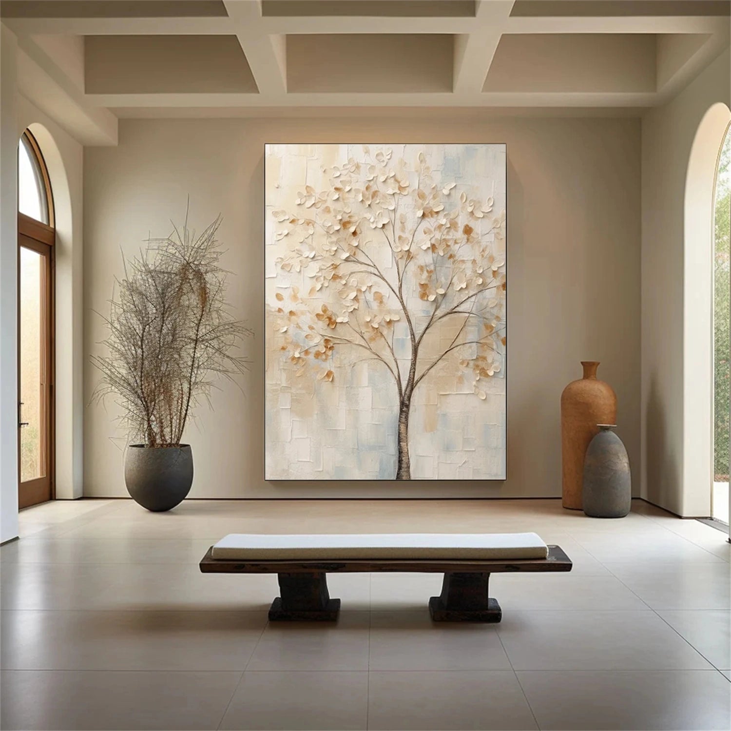 Flower and Tree Painting #FT 209 - Handmade Canvas Wall Art for Home & Office Decor
