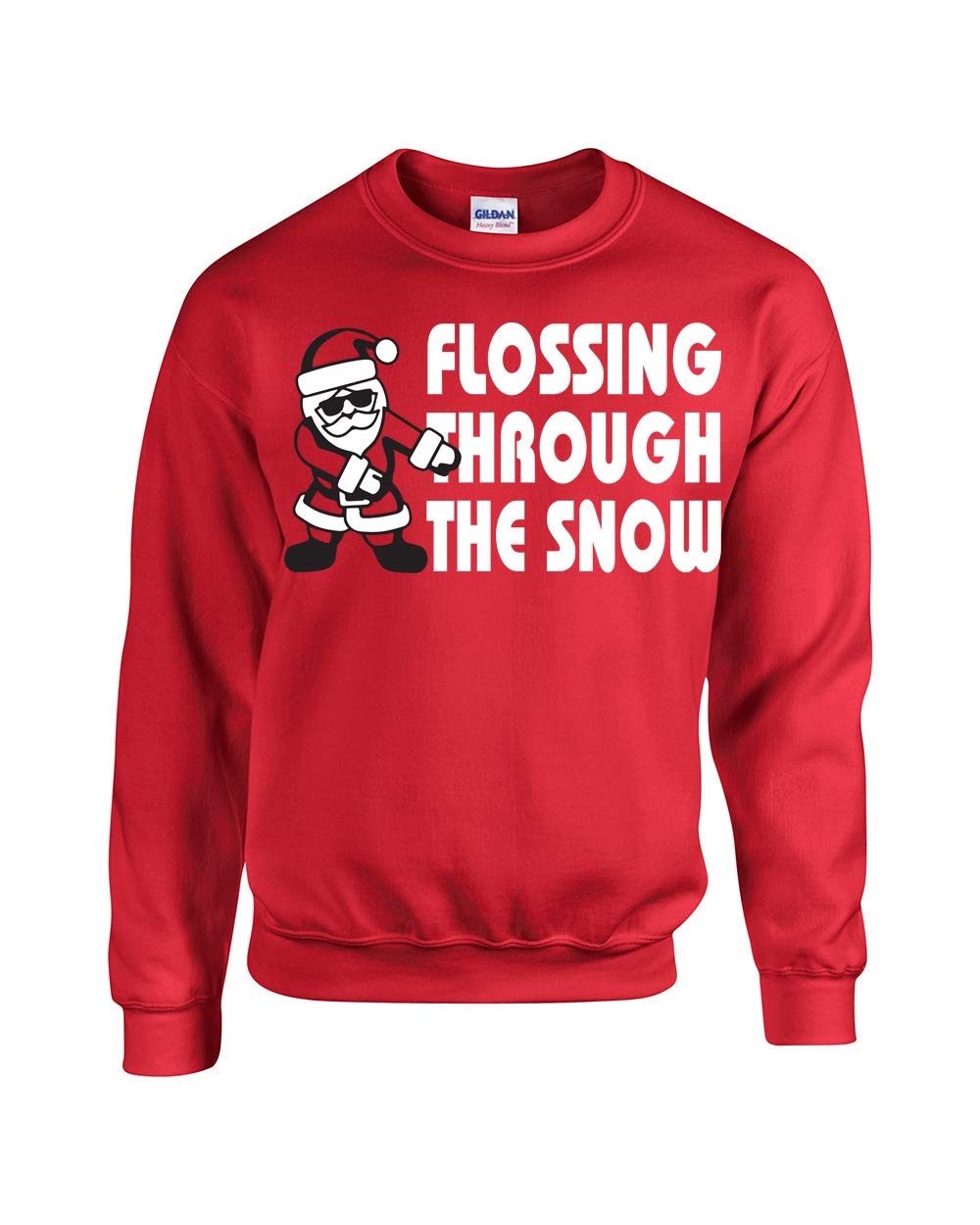 Unisex Crew Sweatshirt - Flossing Through the Snow Design - Cozy Winter Pullover for Men & Women | Perfect for Christmas Parties, Holiday Gifts & Casual Winter Wear