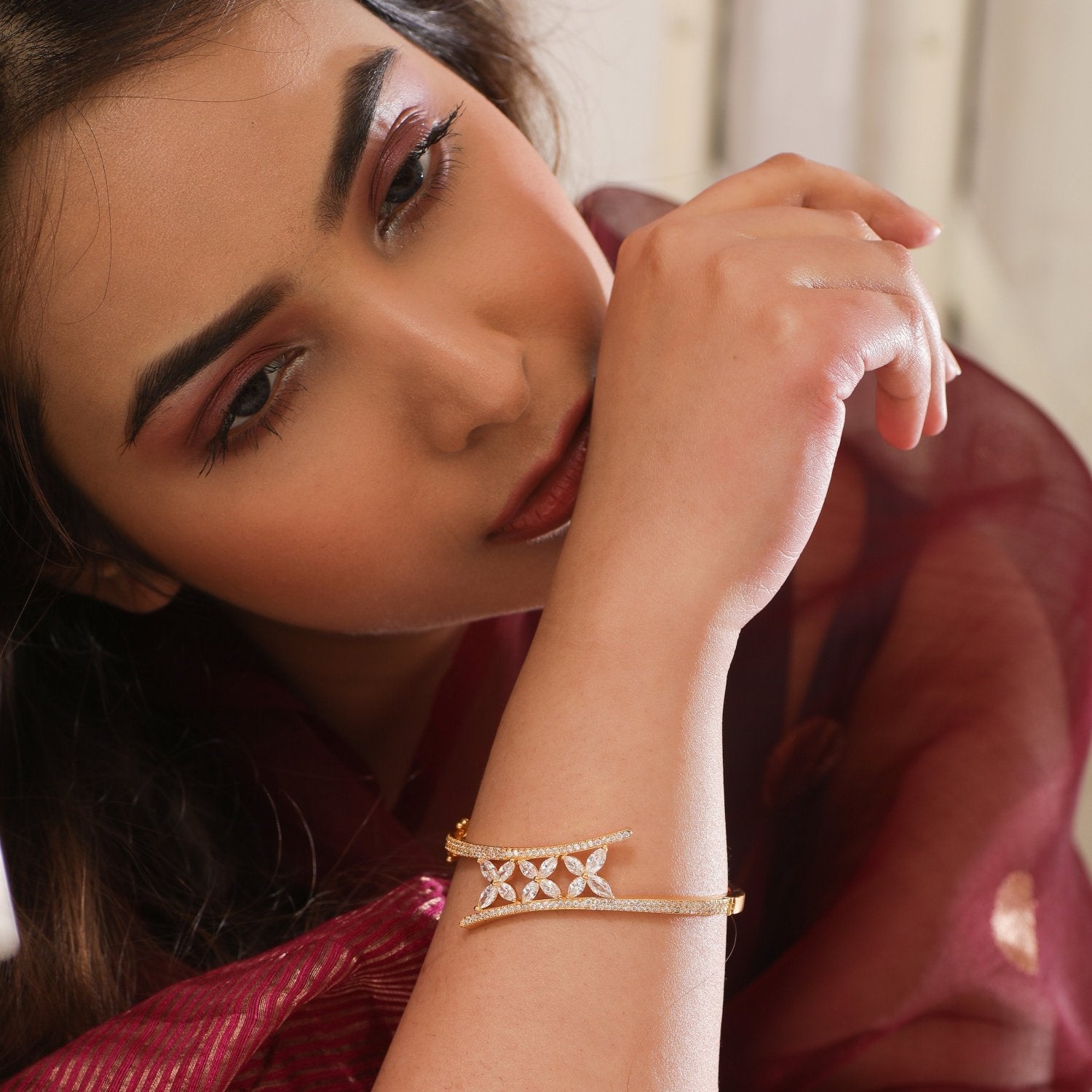 Viti Nakshatra CZ Bracelet for Women - Elegant Cubic Zirconia Crystal Jewelry - Perfect for Parties, Weddings & Everyday Wear