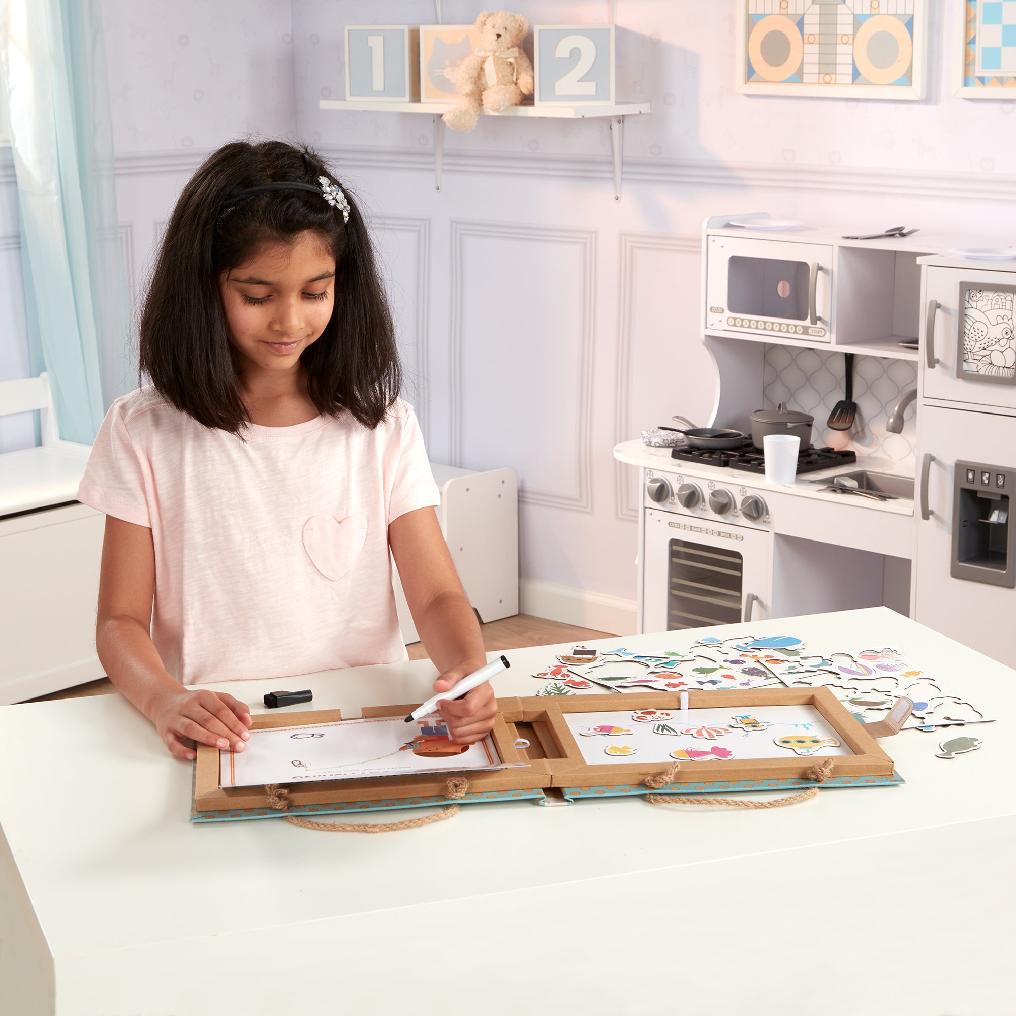 Natural Play: Reusable Drawing & Magnet Kit for Kids – Ocean Themed Creative Play, Drawing & Learning Activities | Perfect for Home, Classroom & Travel