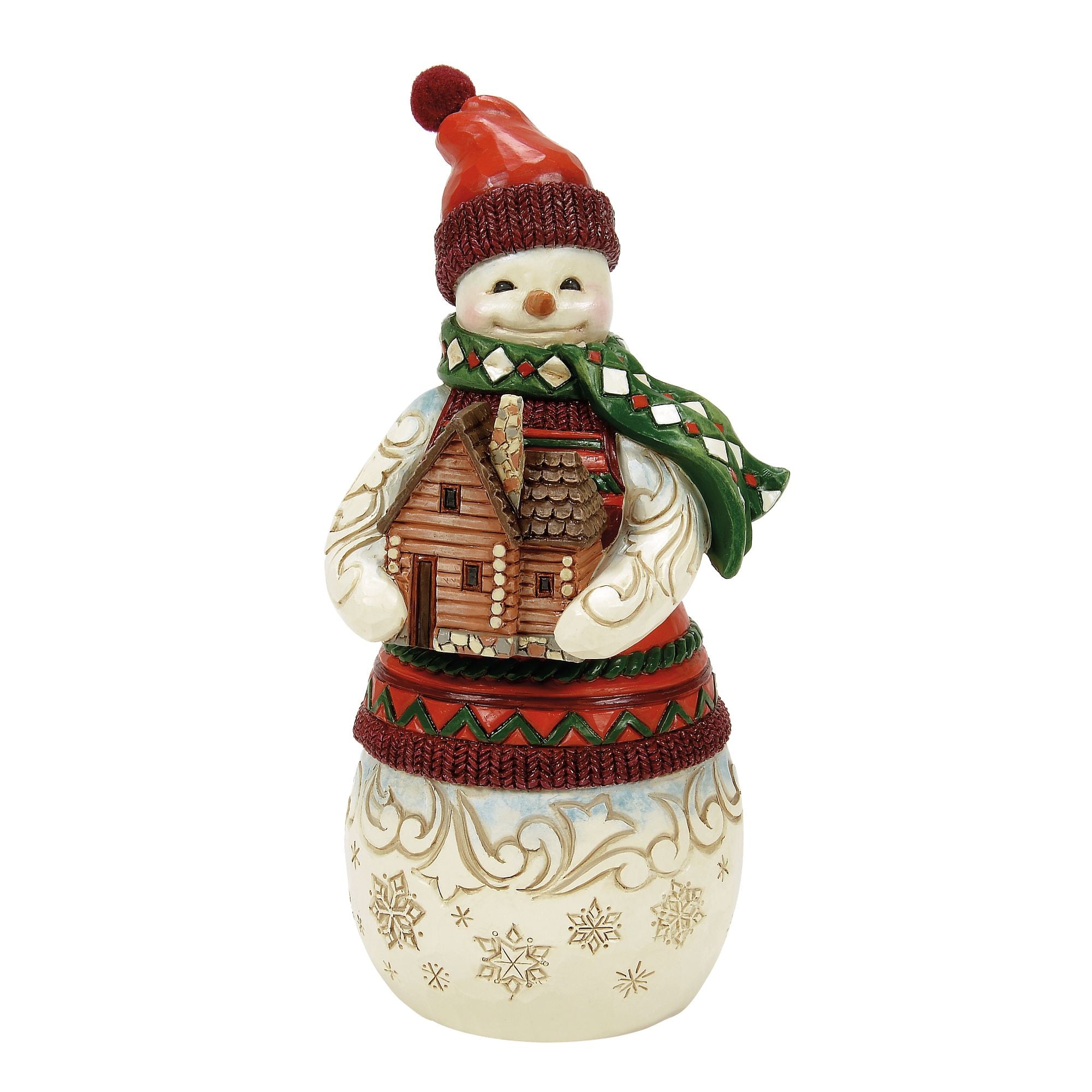 Christmas at Lodge Snowman Figurine - Festive Holiday Decor for Home, Office & Christmas Tree | Perfect for Winter Decorations & Gift Giving