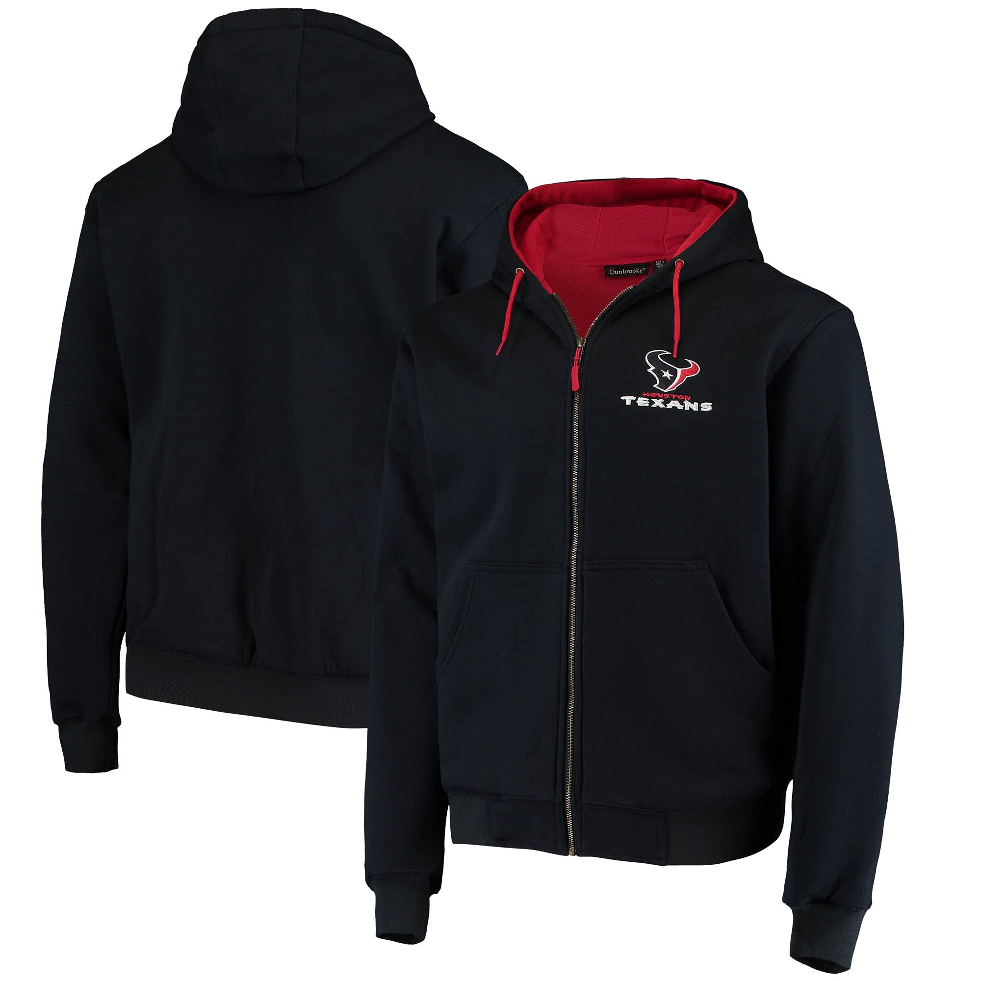 Dunbrooke NFL Craftsman Full Zip Thermal Hoodie for Men - Cozy Fleece Lined Jacket with Team Logo - Perfect for Game Day, Outdoor Activities & Winter Layering